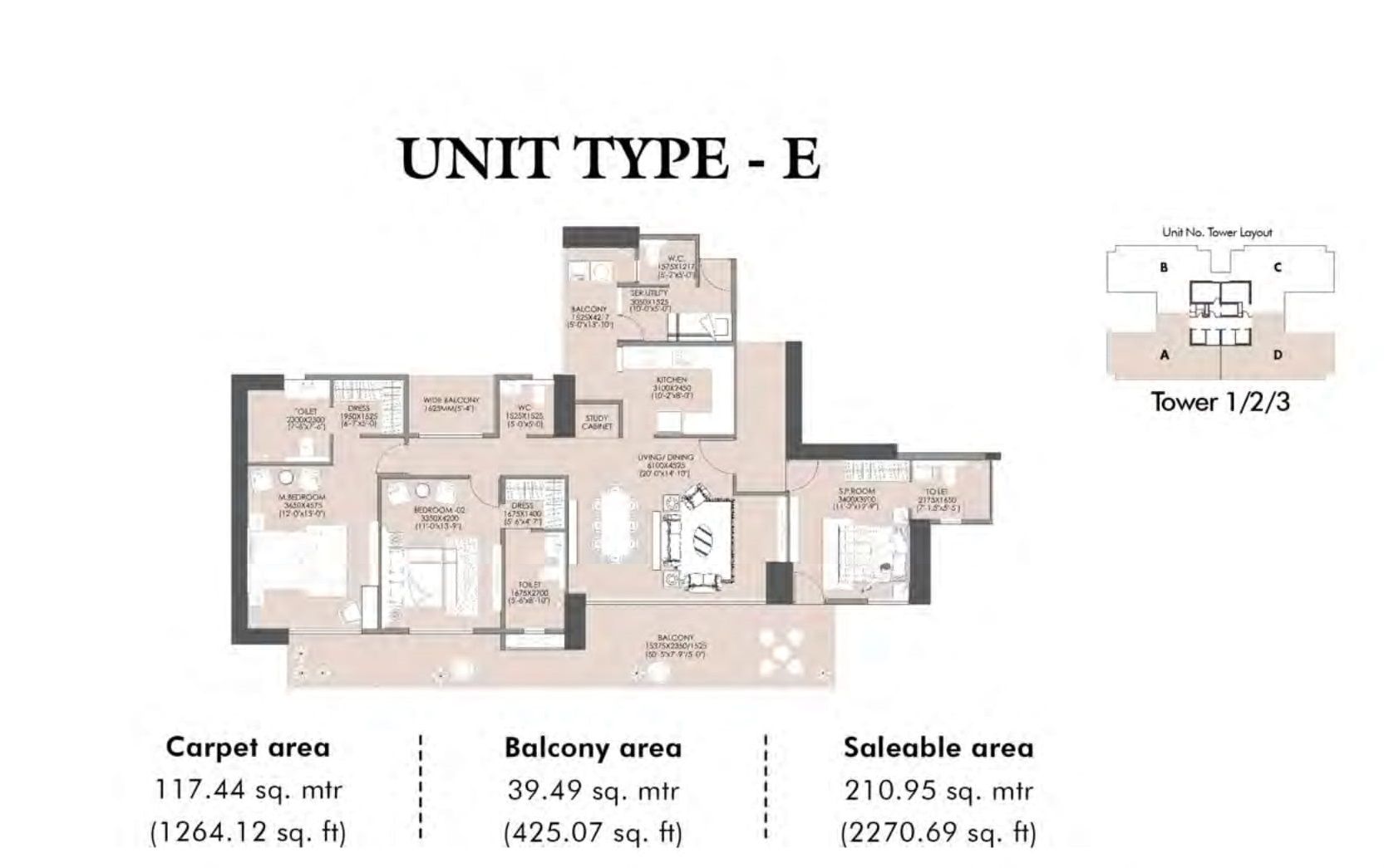Unit plan - 1264 sq.ft.