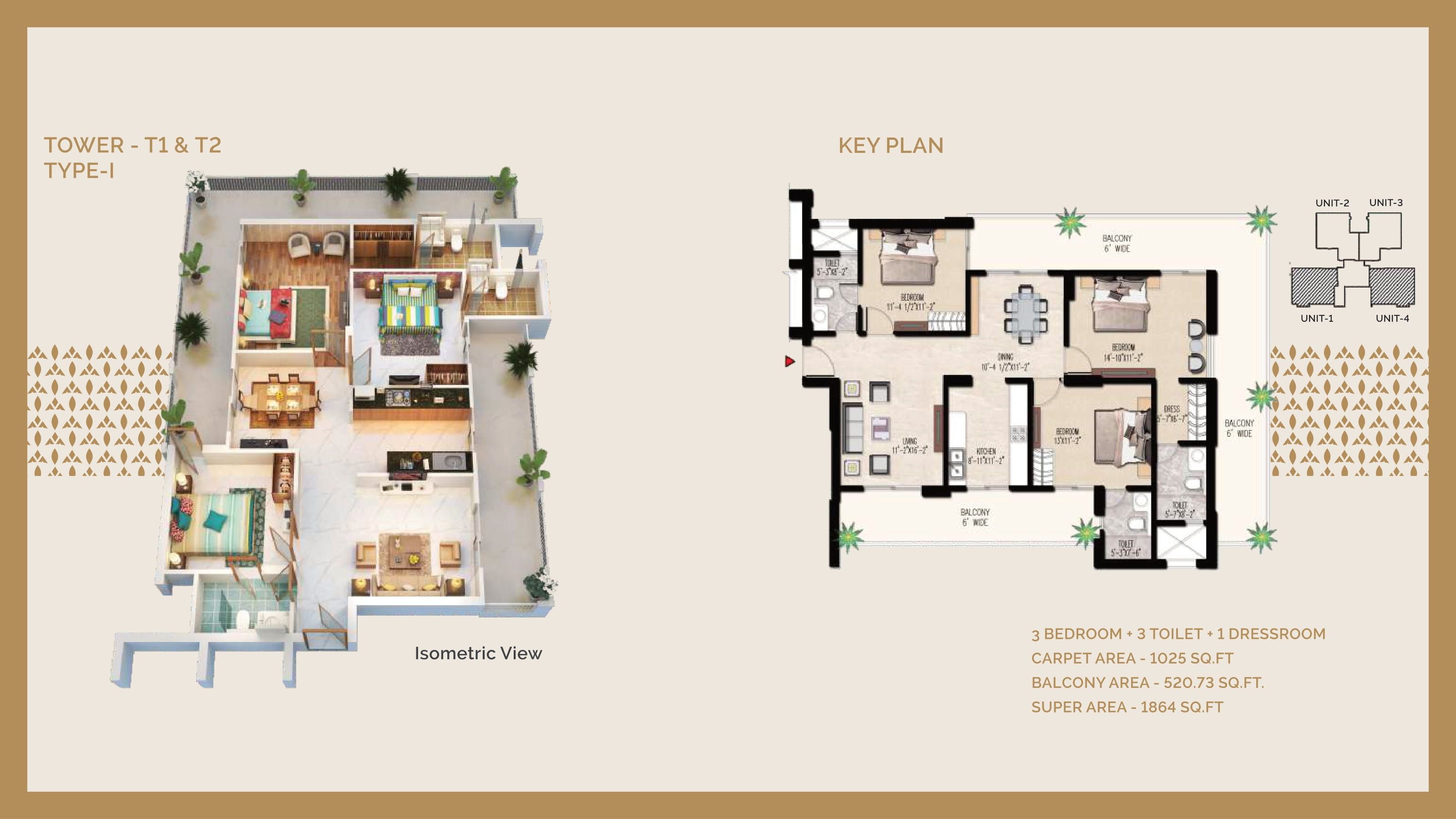 Unit plan - 1012 sq.ft.