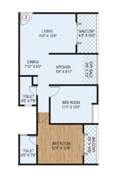 Unit plan - 781 sq.ft.
