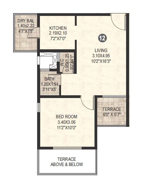 VTP Leonara Unit plan - 466 sq.ft.