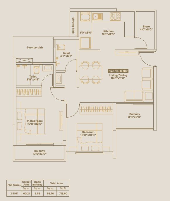 Legacy Milestone Unit plan - 719 sq.ft.
