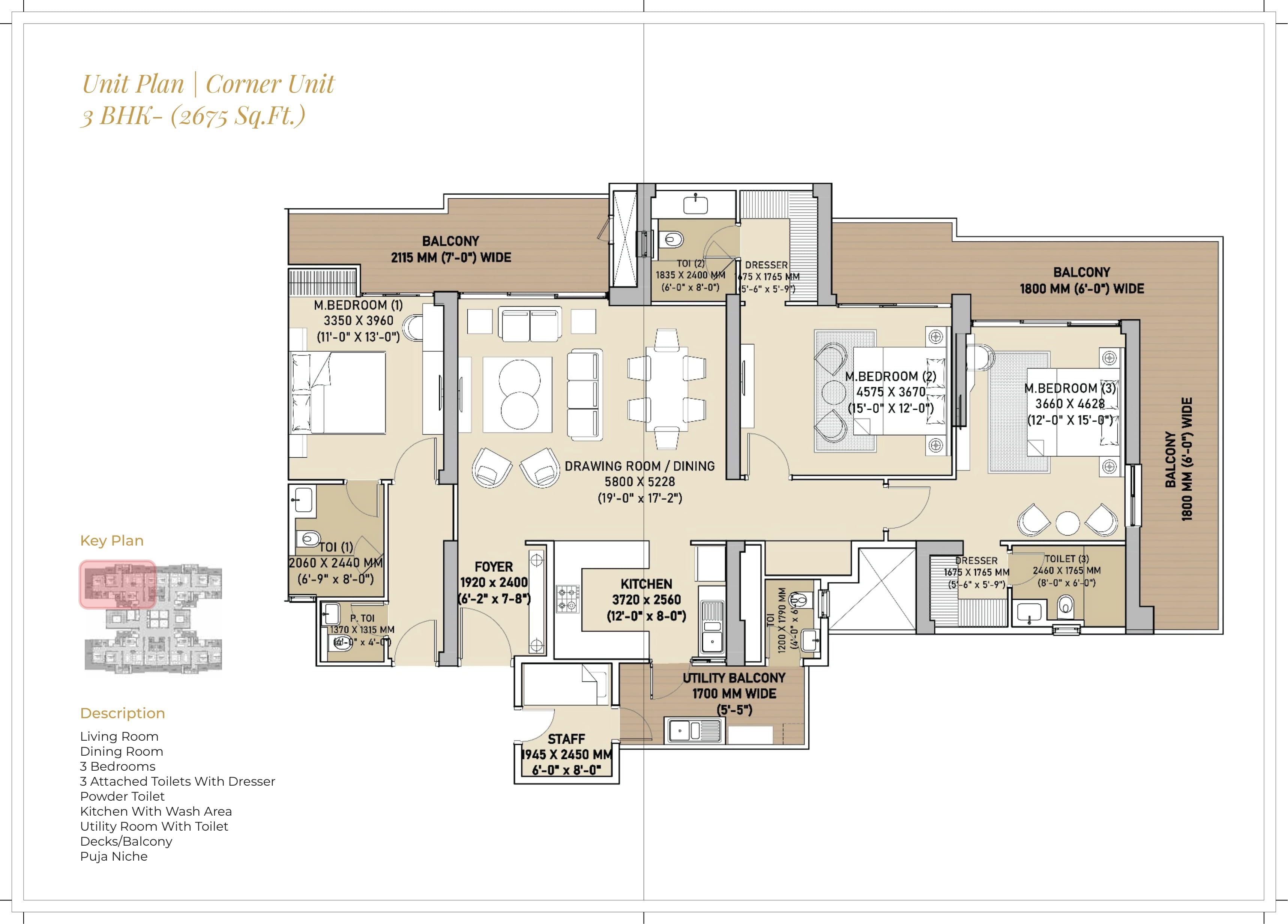Navraj Kingstown Heights Unit plan - 1512 sq.ft.