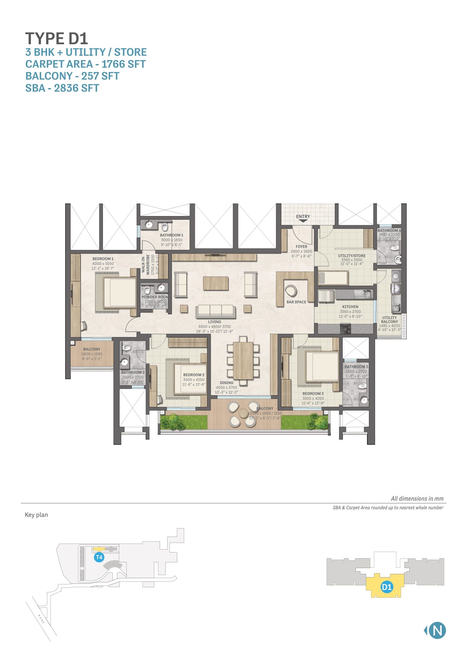 Unit plan - 1766 sq.ft.