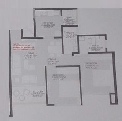 Sankla East World Unit plan - 711 sq.ft.