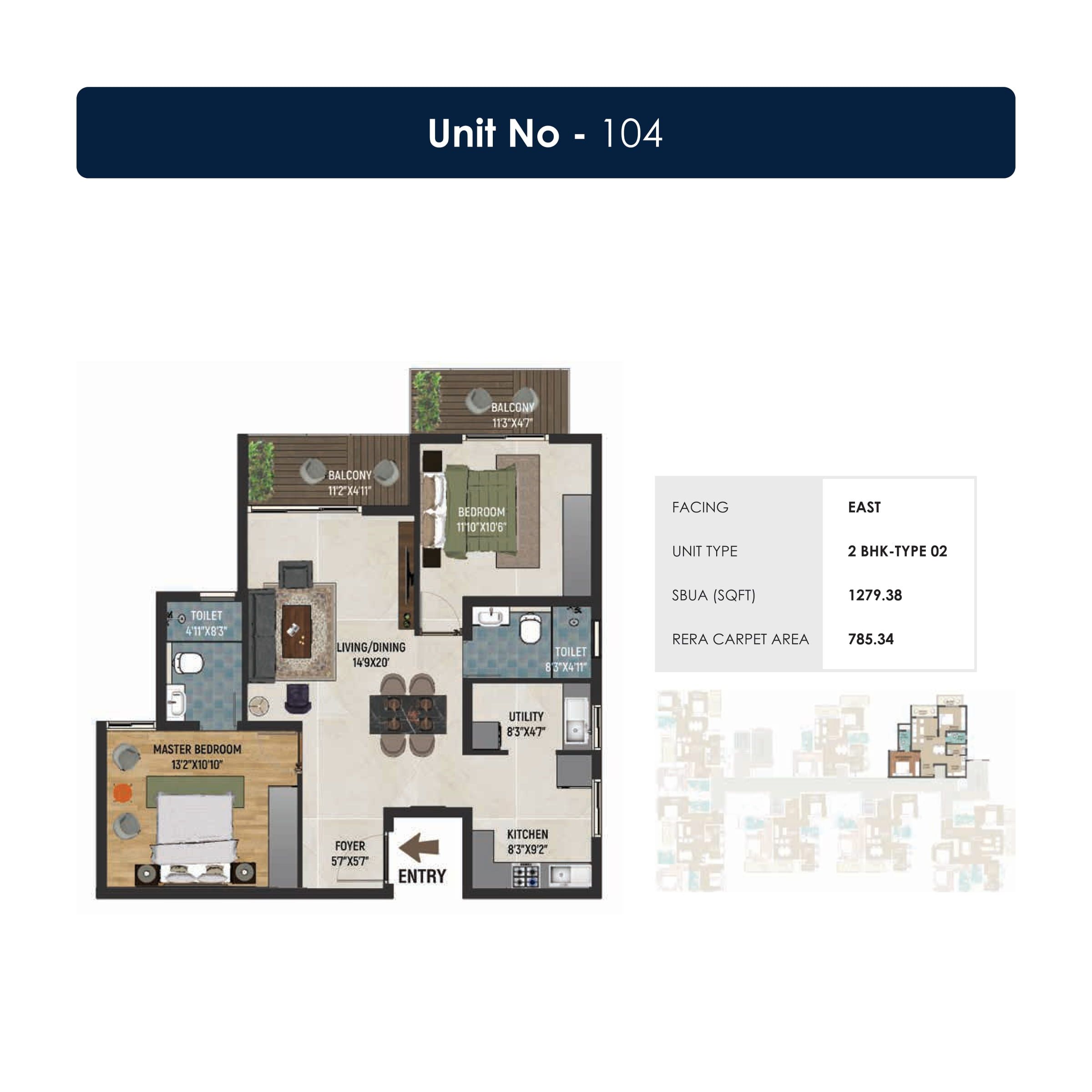Unit plan - 785 sq.ft.
