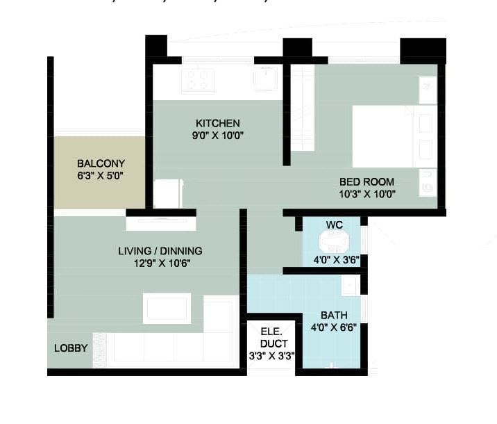 Unit plan - 435 sq.ft.