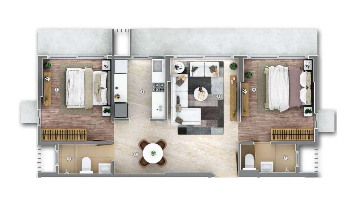 Unit plan - 667 sq.ft.