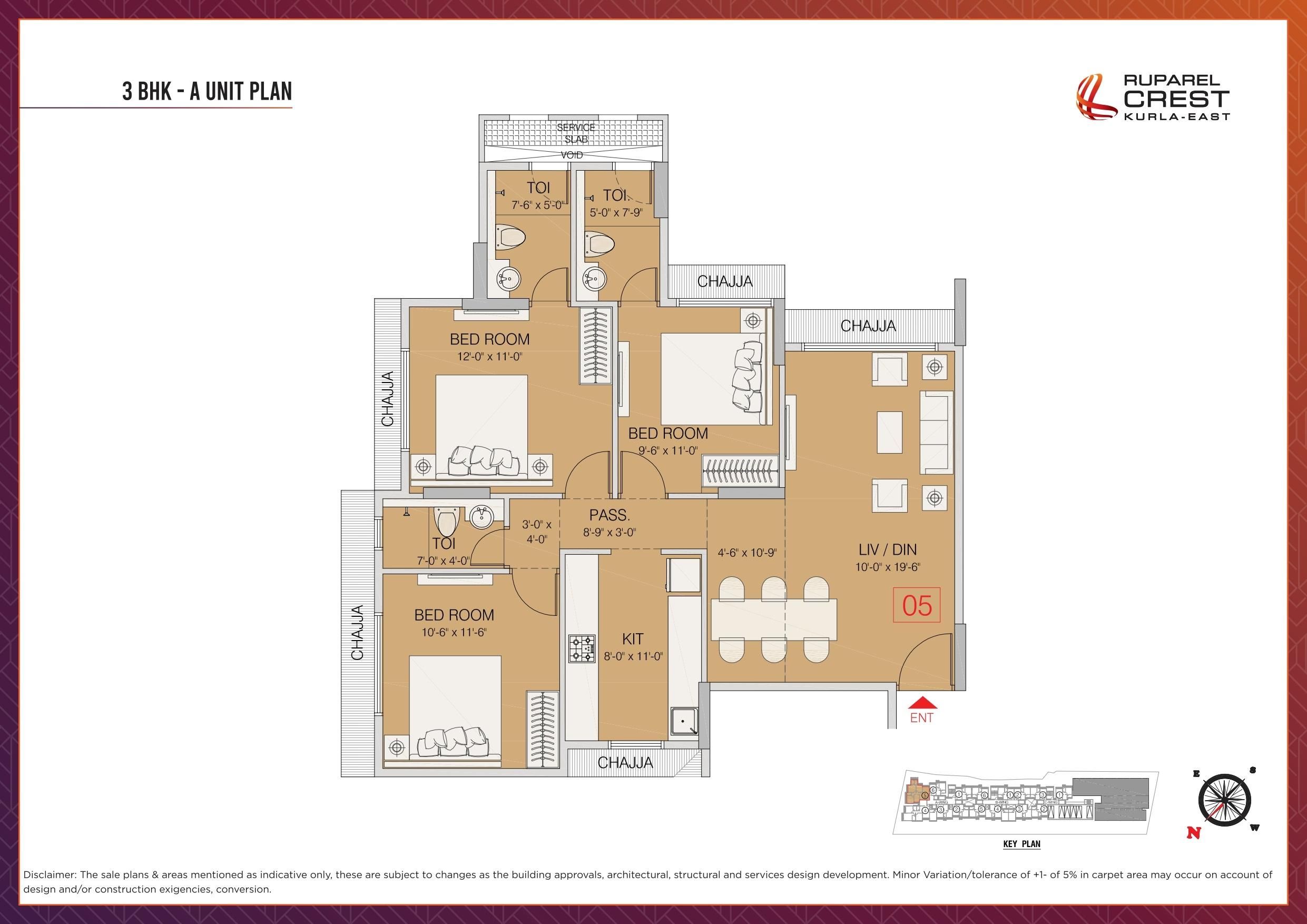 Unit plan - 742 sq.ft.