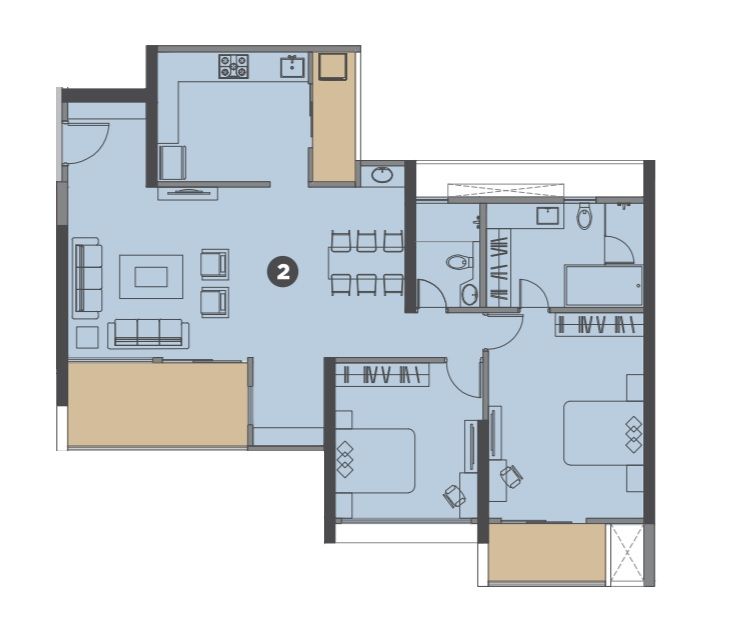 VTP Earth One Unit plan - 1250 sq.ft.
