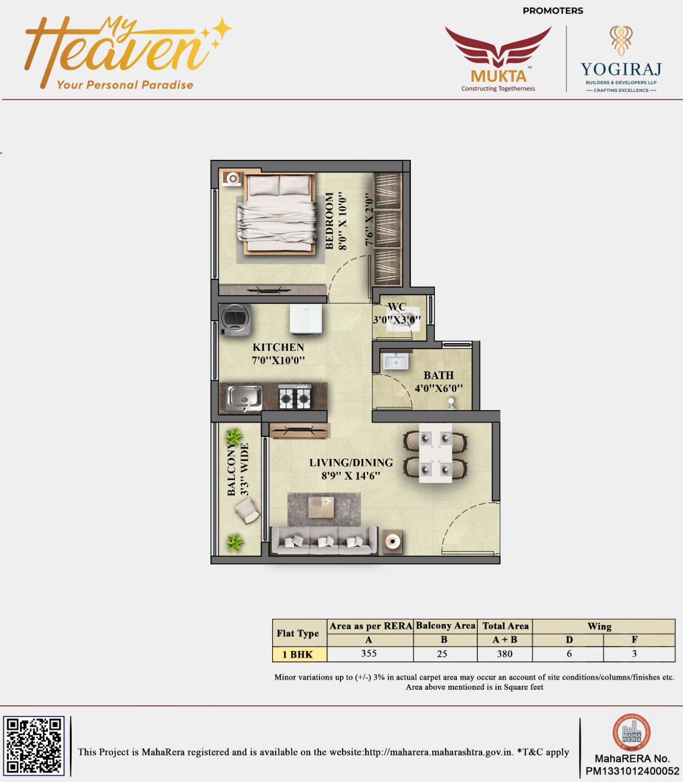 Unit plan - 380 sq.ft.
