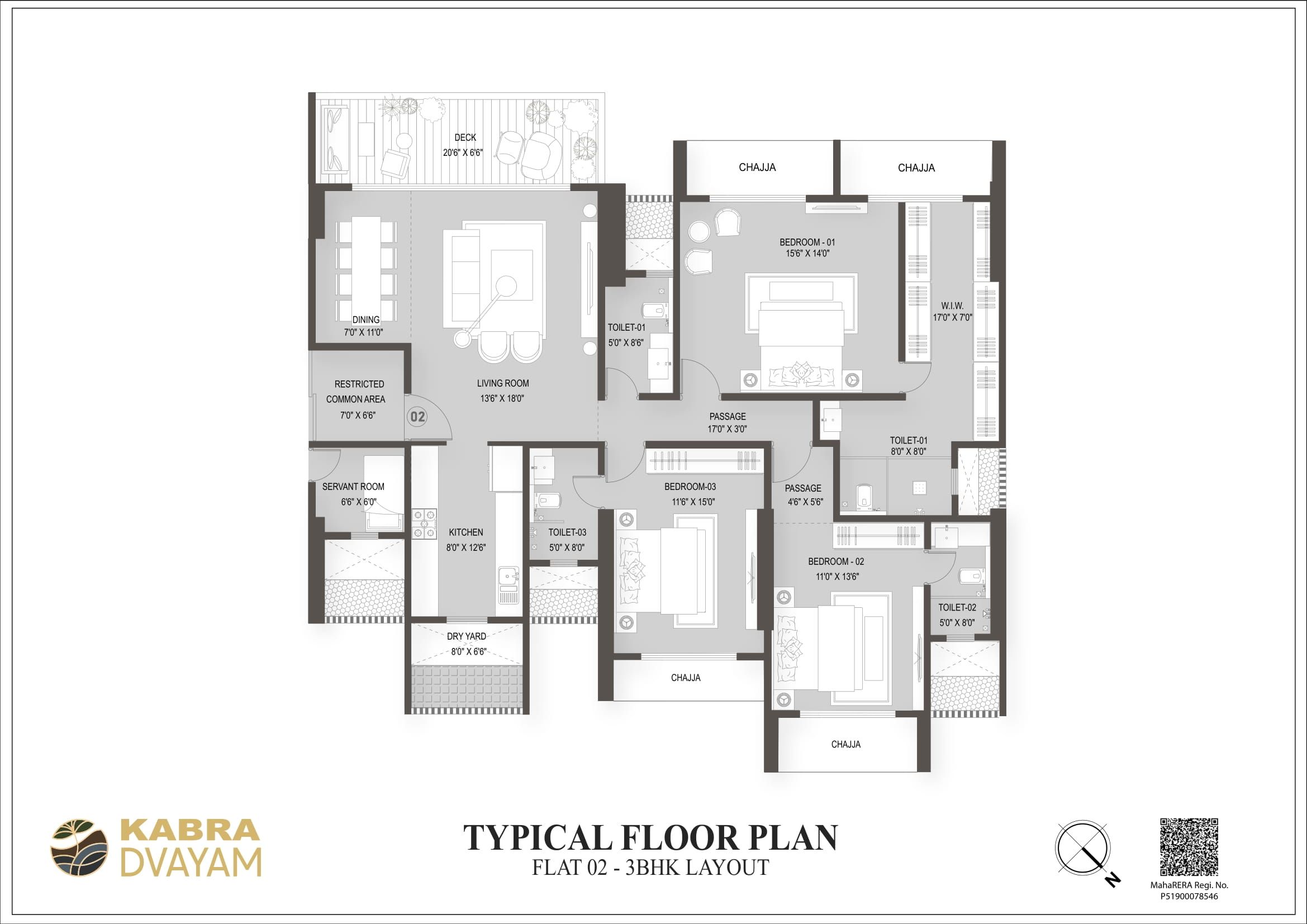 Unit plan - 1698 sq.ft.