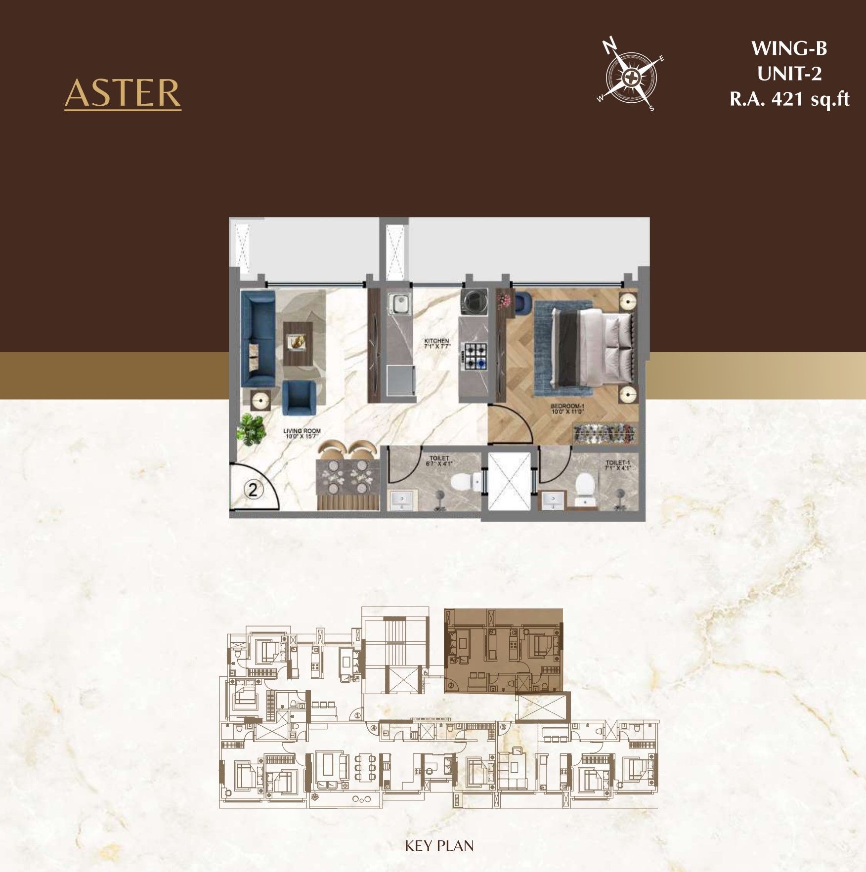 Unit plan - 421 sq.ft.