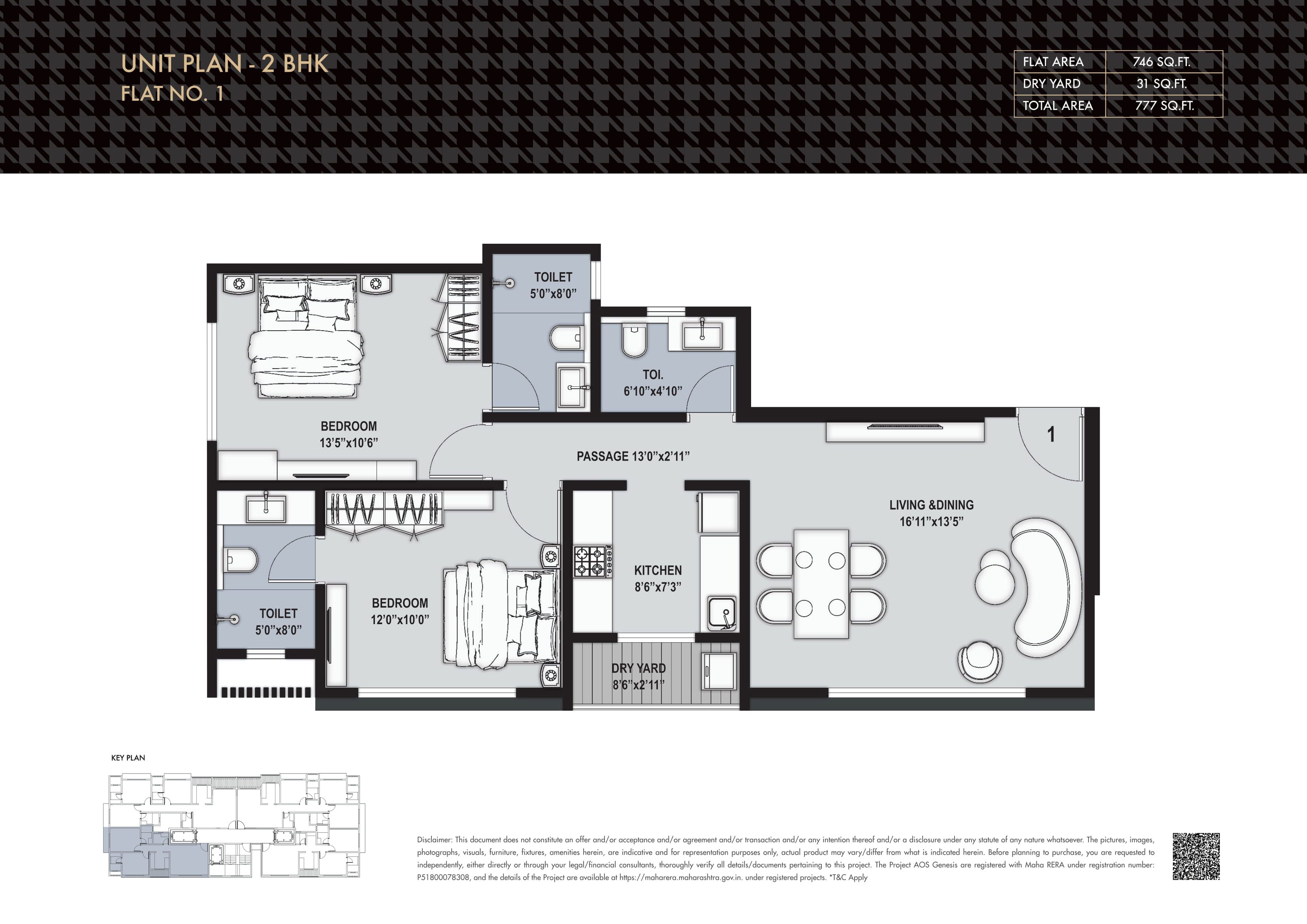 Unit plan - 777 sq.ft.