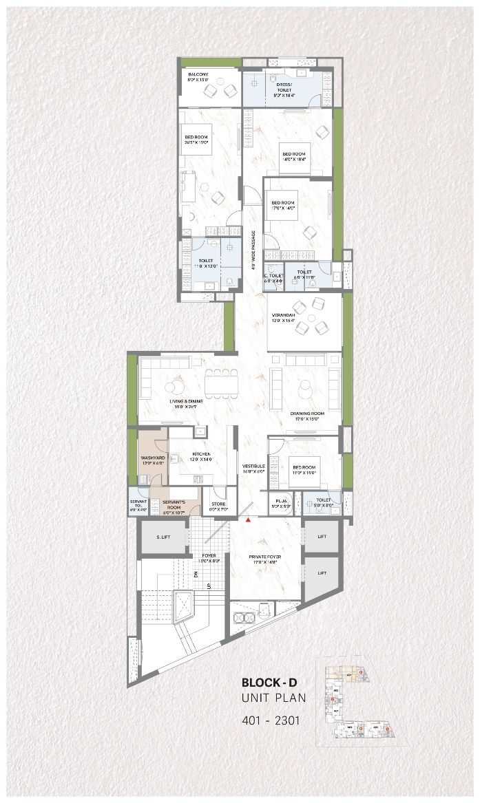 Madhav Oeuvre 2 Unit plan - 3190 sq.ft.