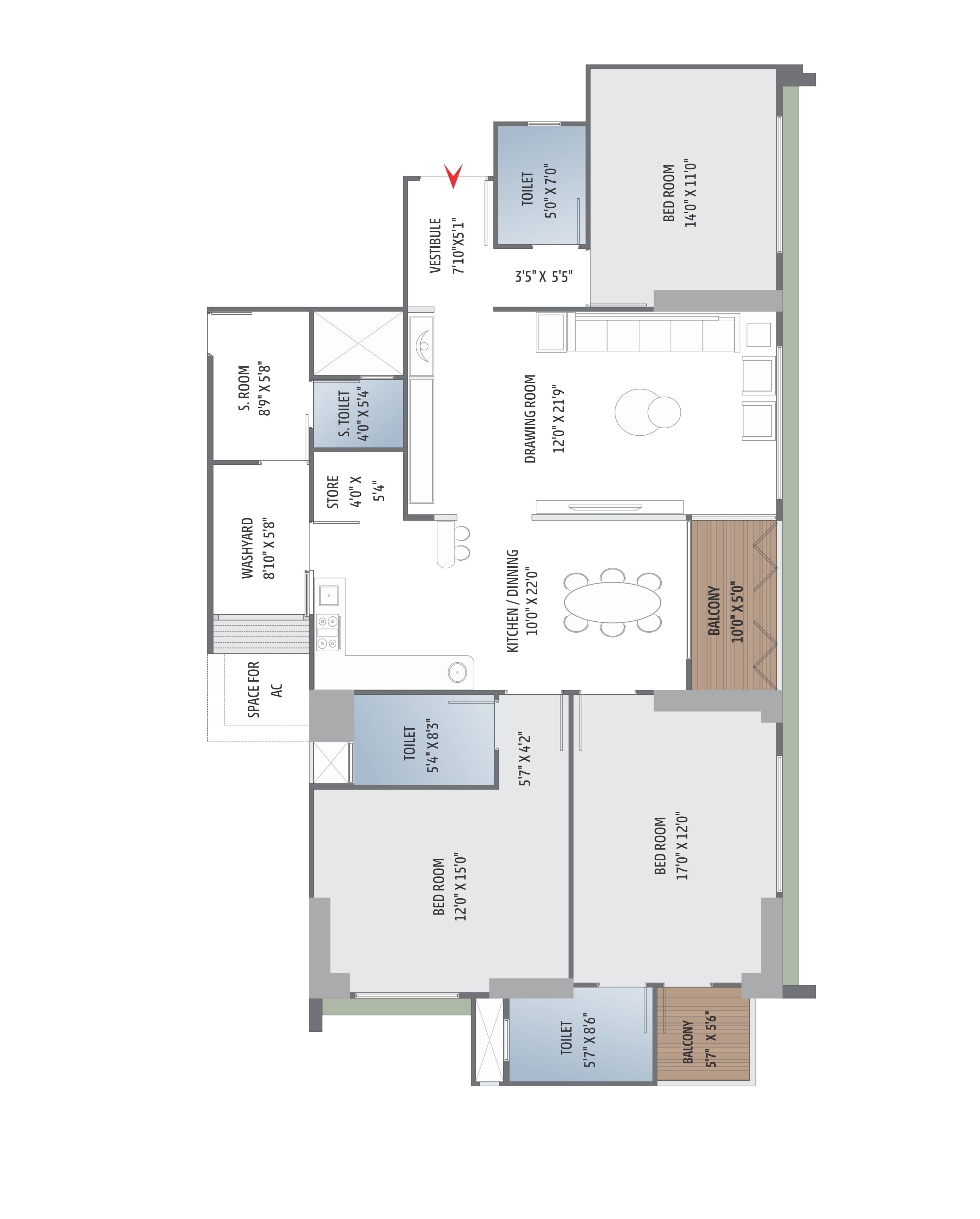 Unit plan - 1565 sq.ft.