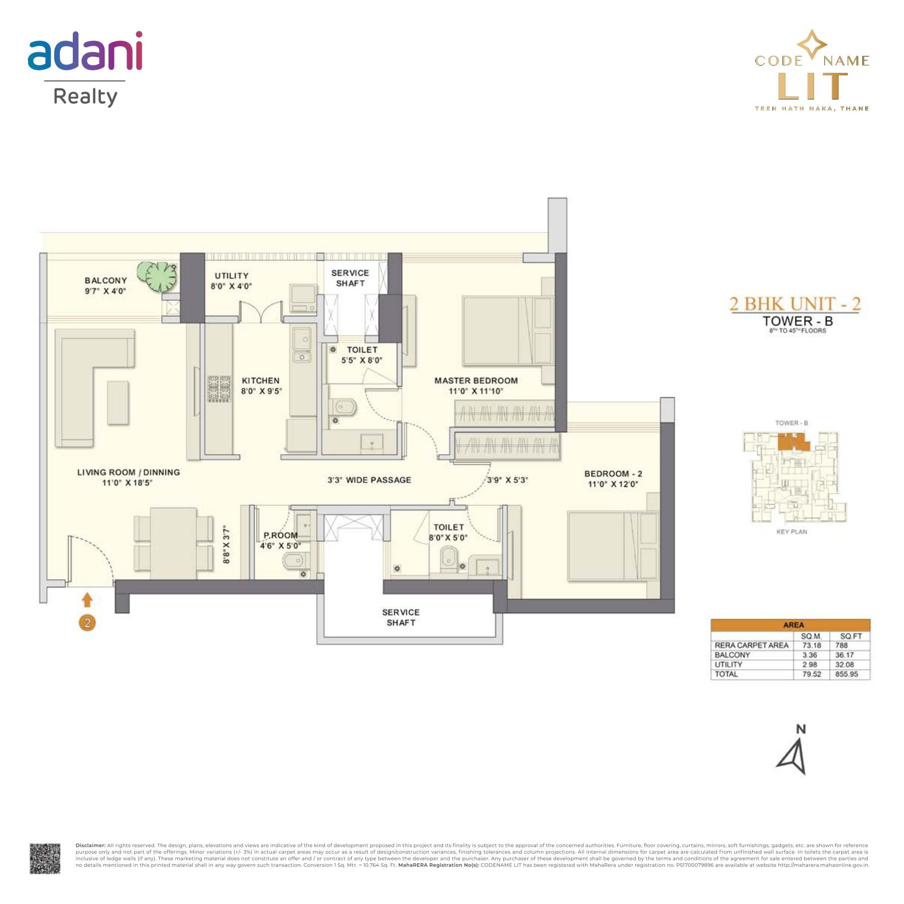 Unit plan - 855 sq.ft.