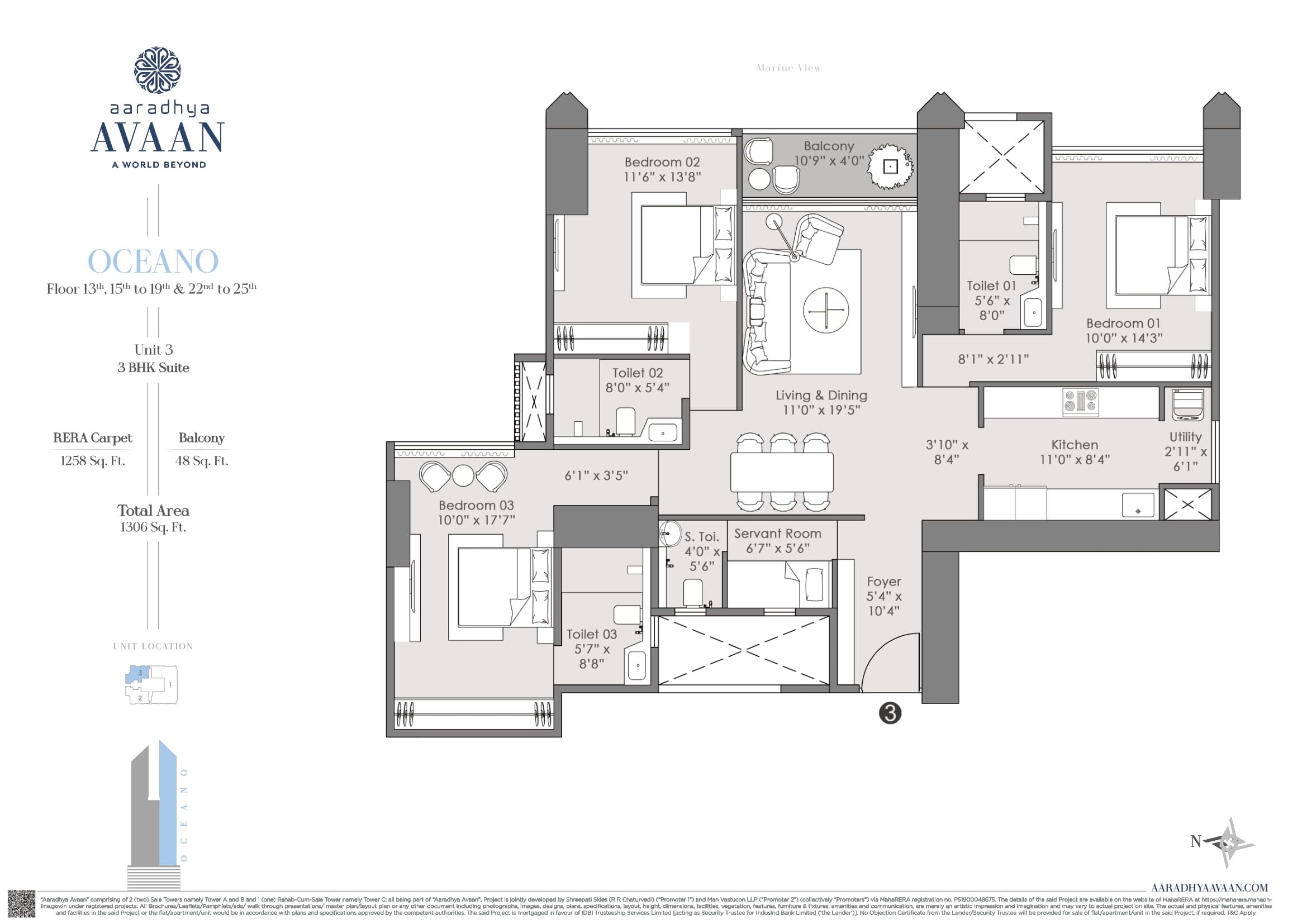 MICL Aaradhya Avaan Unit plan - 1306 sq.ft.