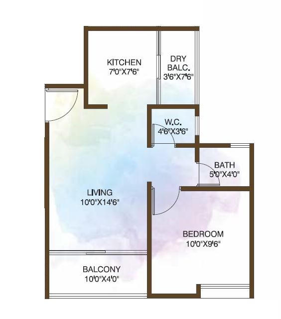 Unit plan - 455 sq.ft.
