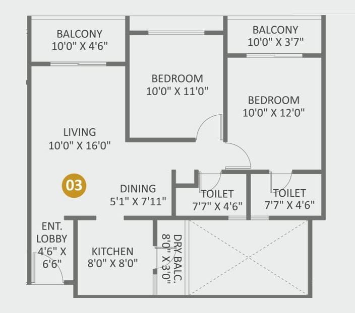 Engineers EH Towers Unit plan - 759 sq.ft.