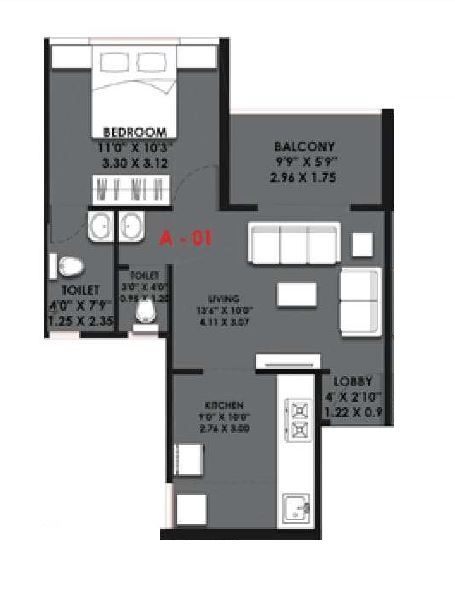 Unit plan - 473 sq.ft.