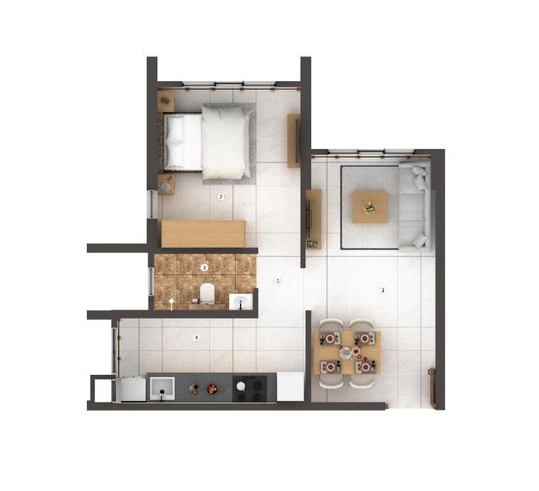 Shapoorji Joyville Unit plan - 400 sq.ft.