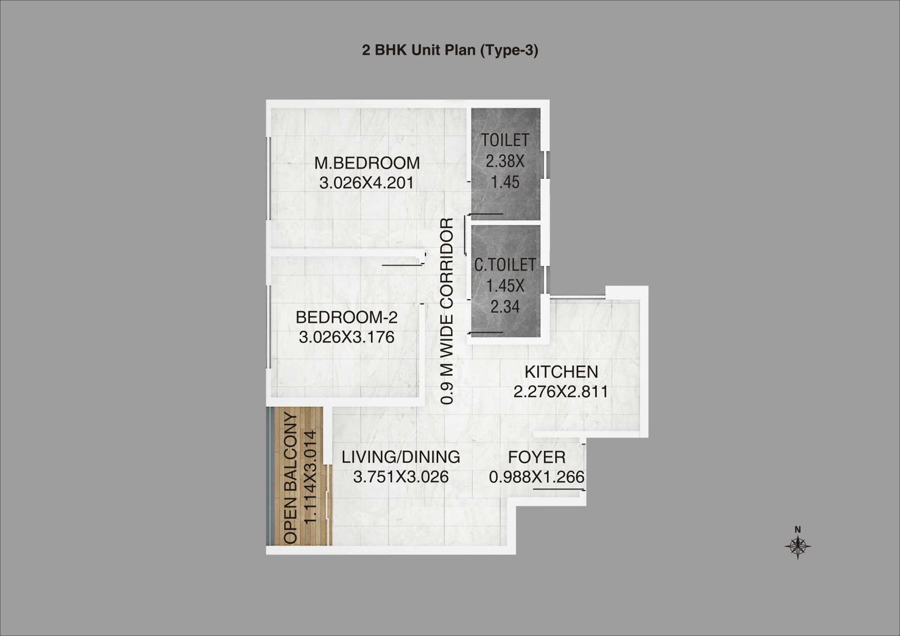 Unit plan - 658 sq.ft.