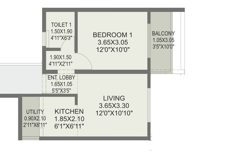 Unit plan - 444 sq.ft.