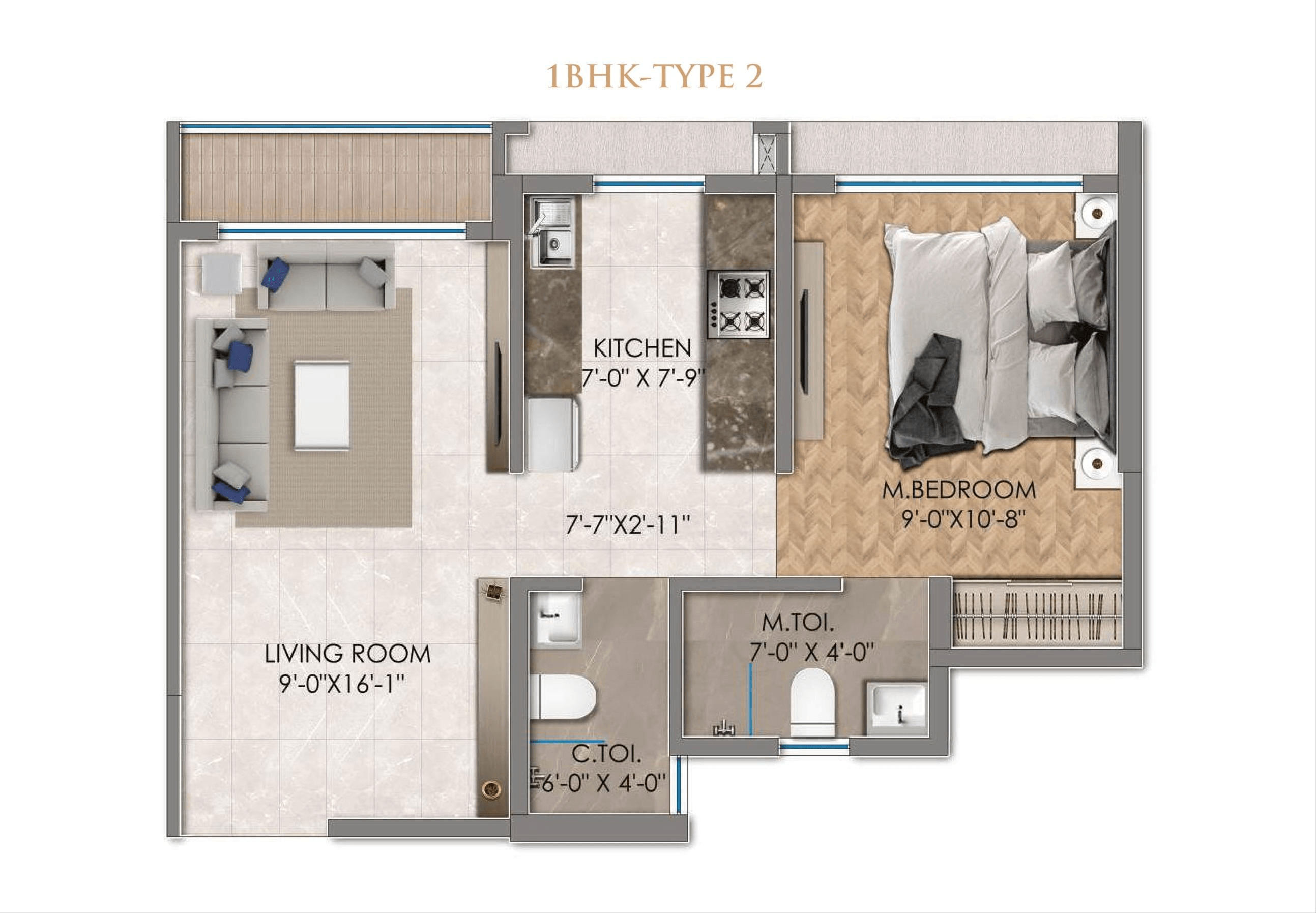 Unit plan - 465 sq.ft.