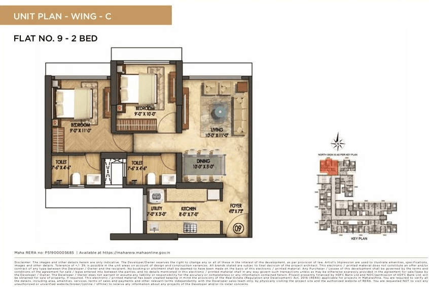 Runwal Timeless Unit plan - 583 sq.ft.