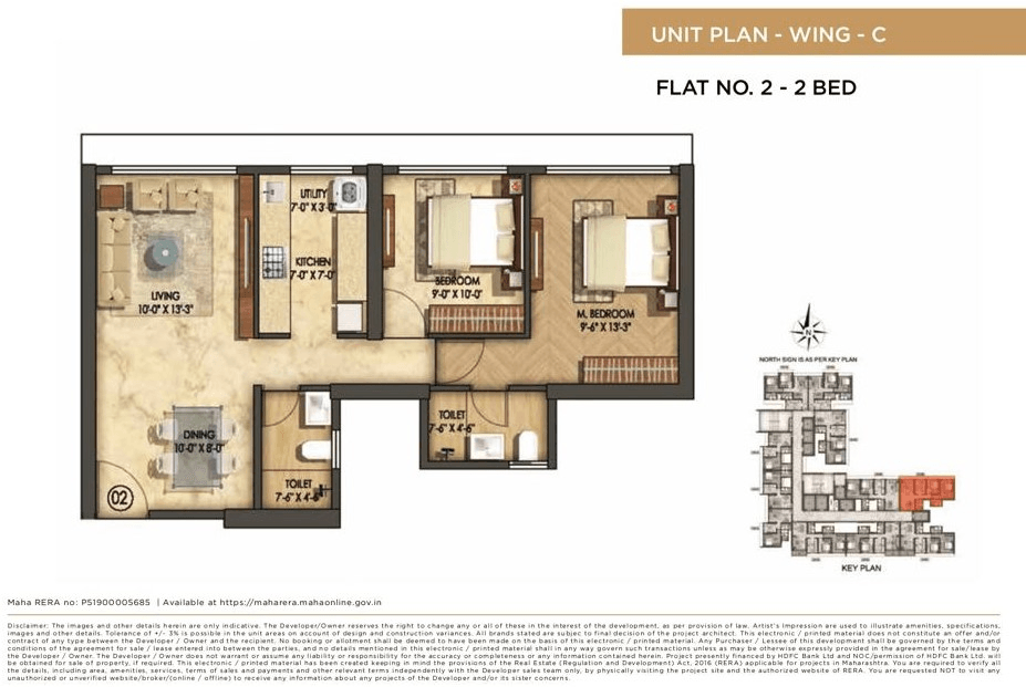 Runwal Timeless Unit plan - 709 sq.ft.
