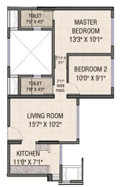 Unit plan - 569 sq.ft.