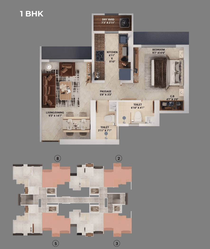 Unit plan - 430 sq.ft.