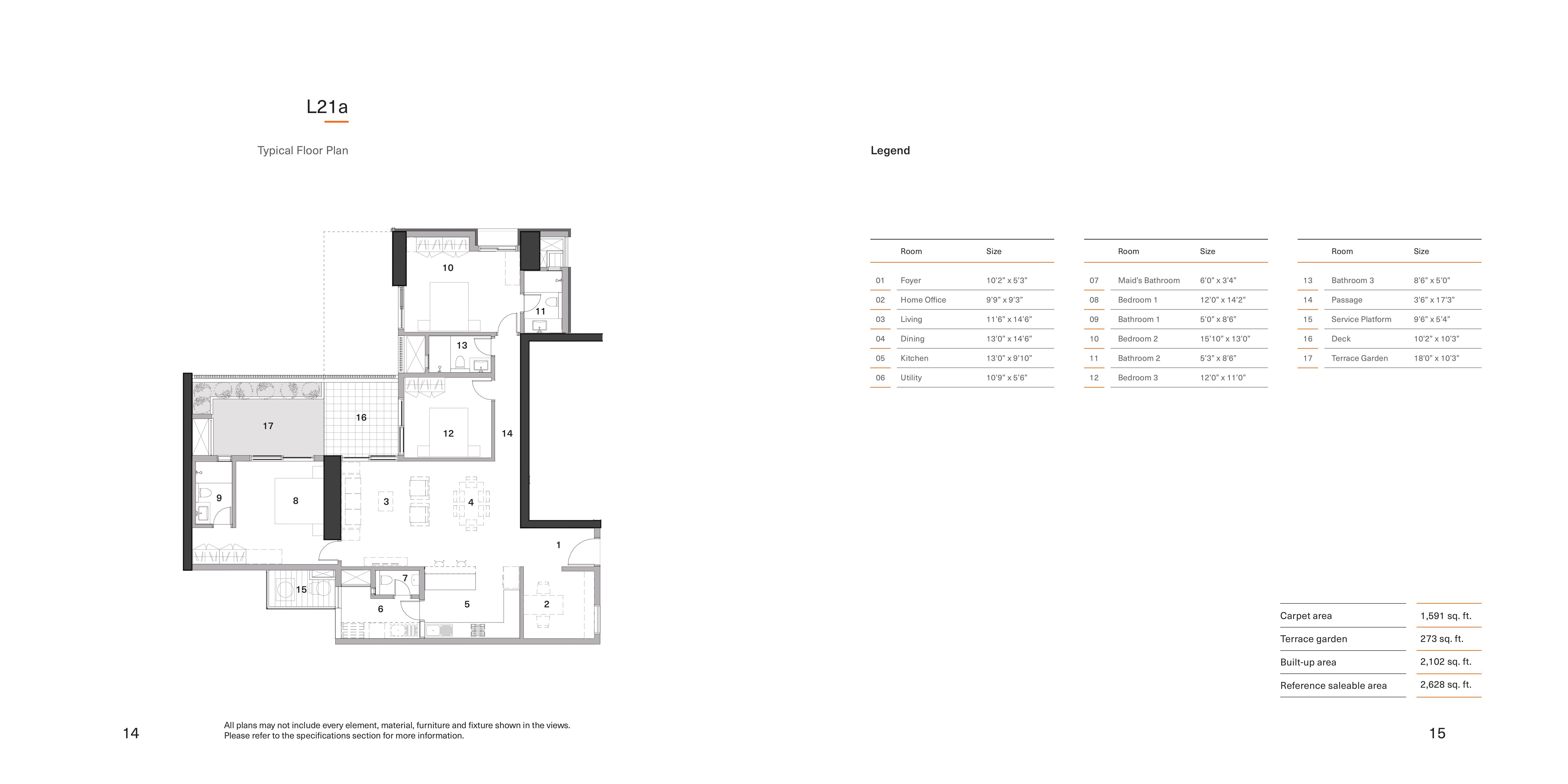 Total Environment Down by the Water Unit plan - 1591 sq.ft.