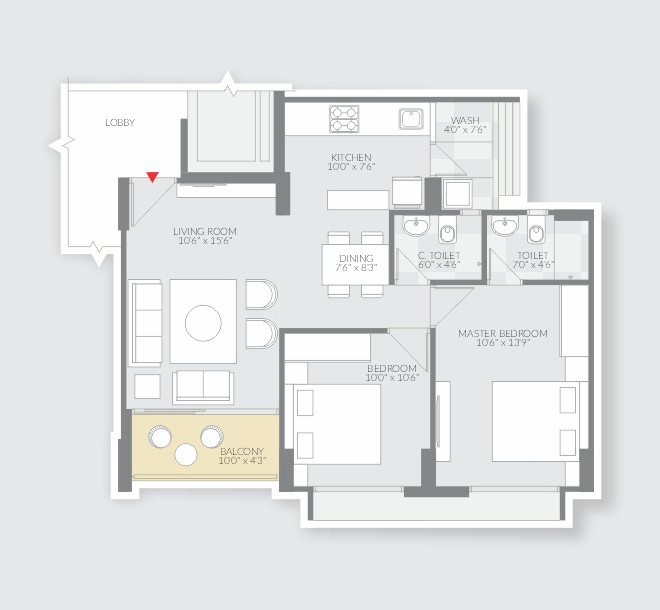 Vishwanath Maher Homes 5 Unit plan - 729 sq.ft.