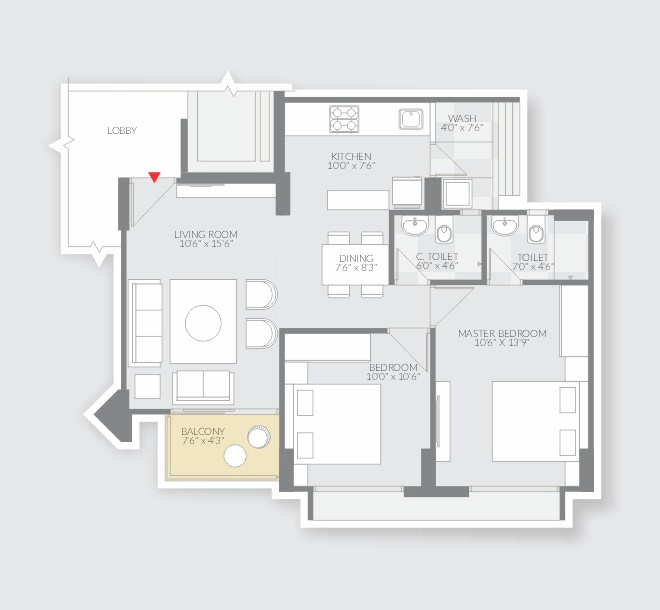 Vishwanath Maher Homes 5 Unit plan - 731 sq.ft.