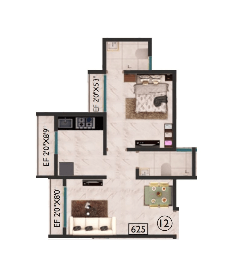 Horizon Heights Unit plan - 423 sq.ft.