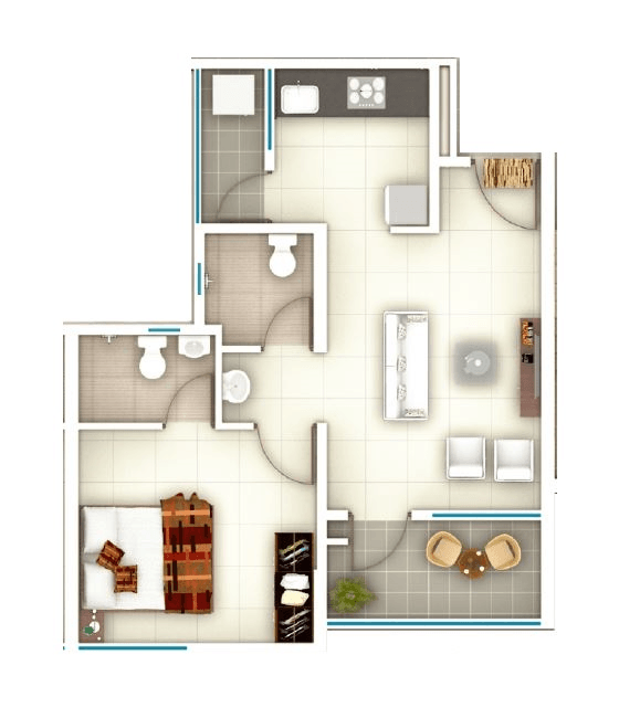 Unit plan - 458 sq.ft.