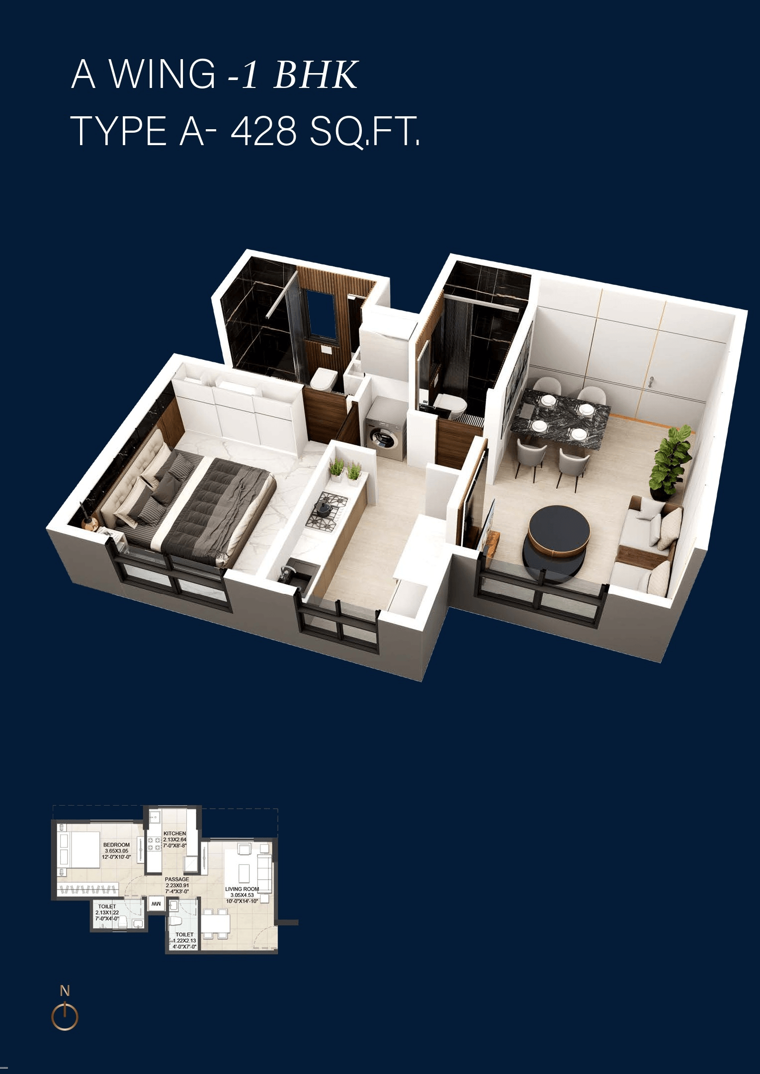 Unit plan - 428 sq.ft.