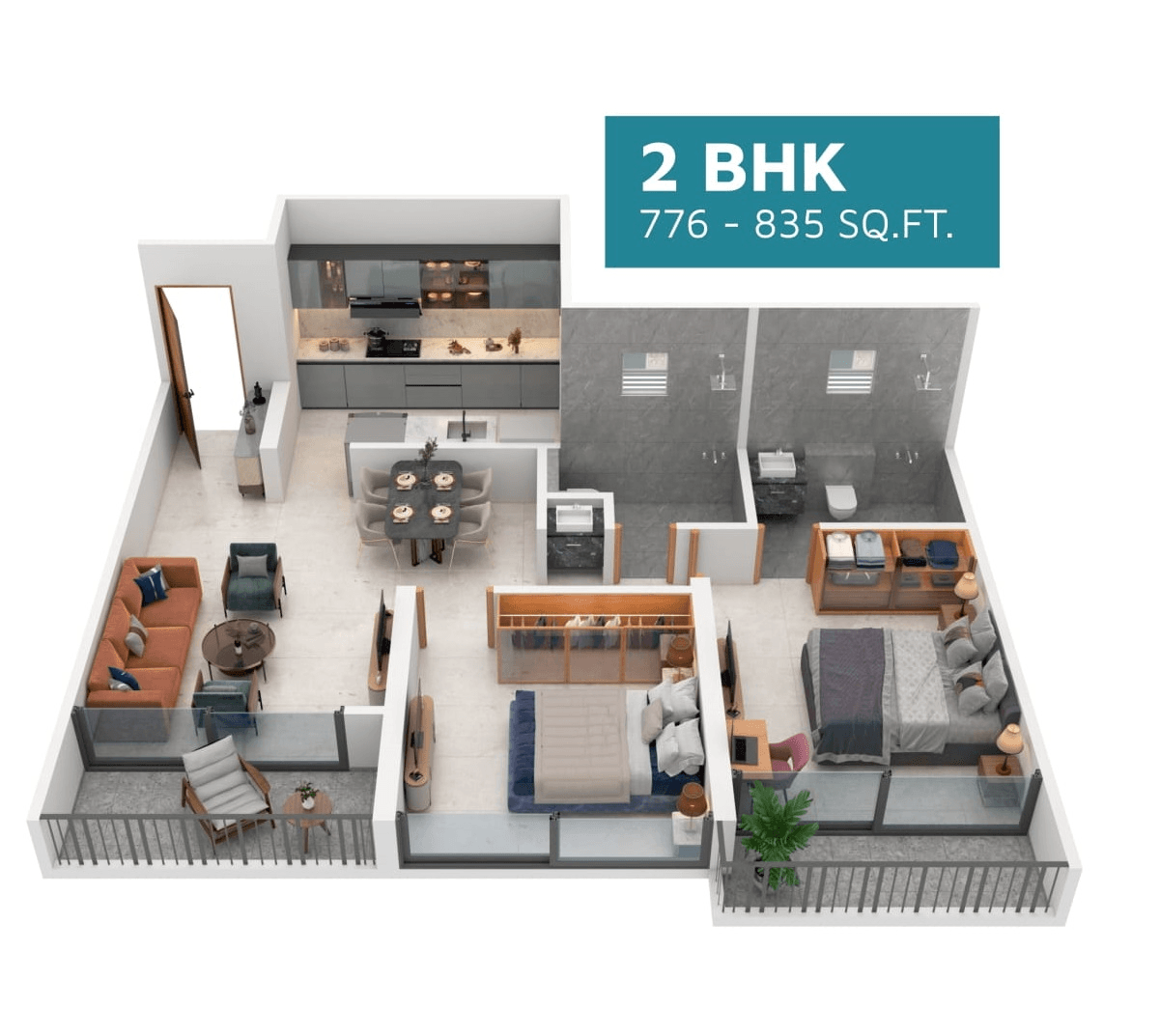 Unit plan - 776 sq.ft.