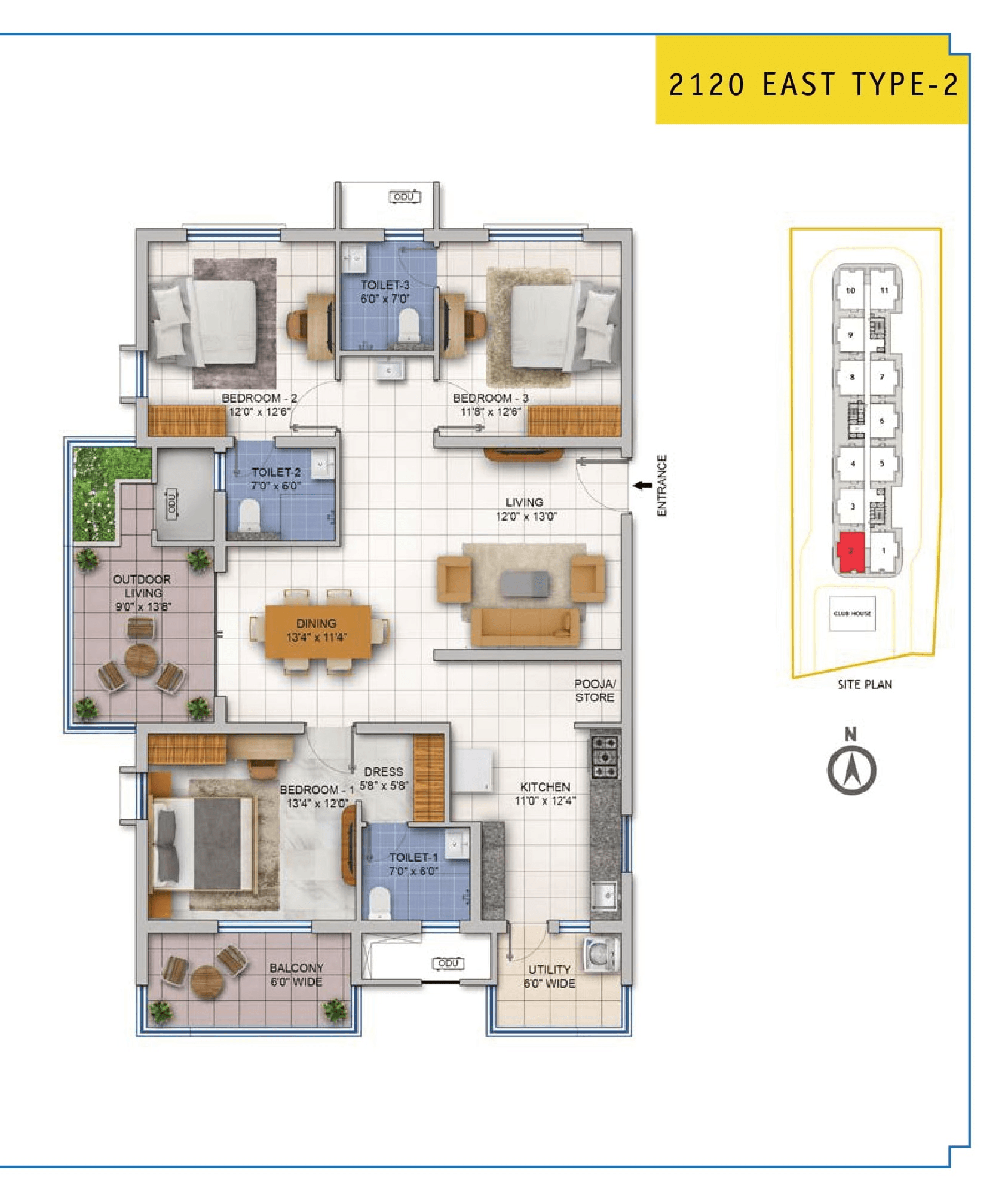 ASBL Spire Unit plan - 1378 sq.ft.