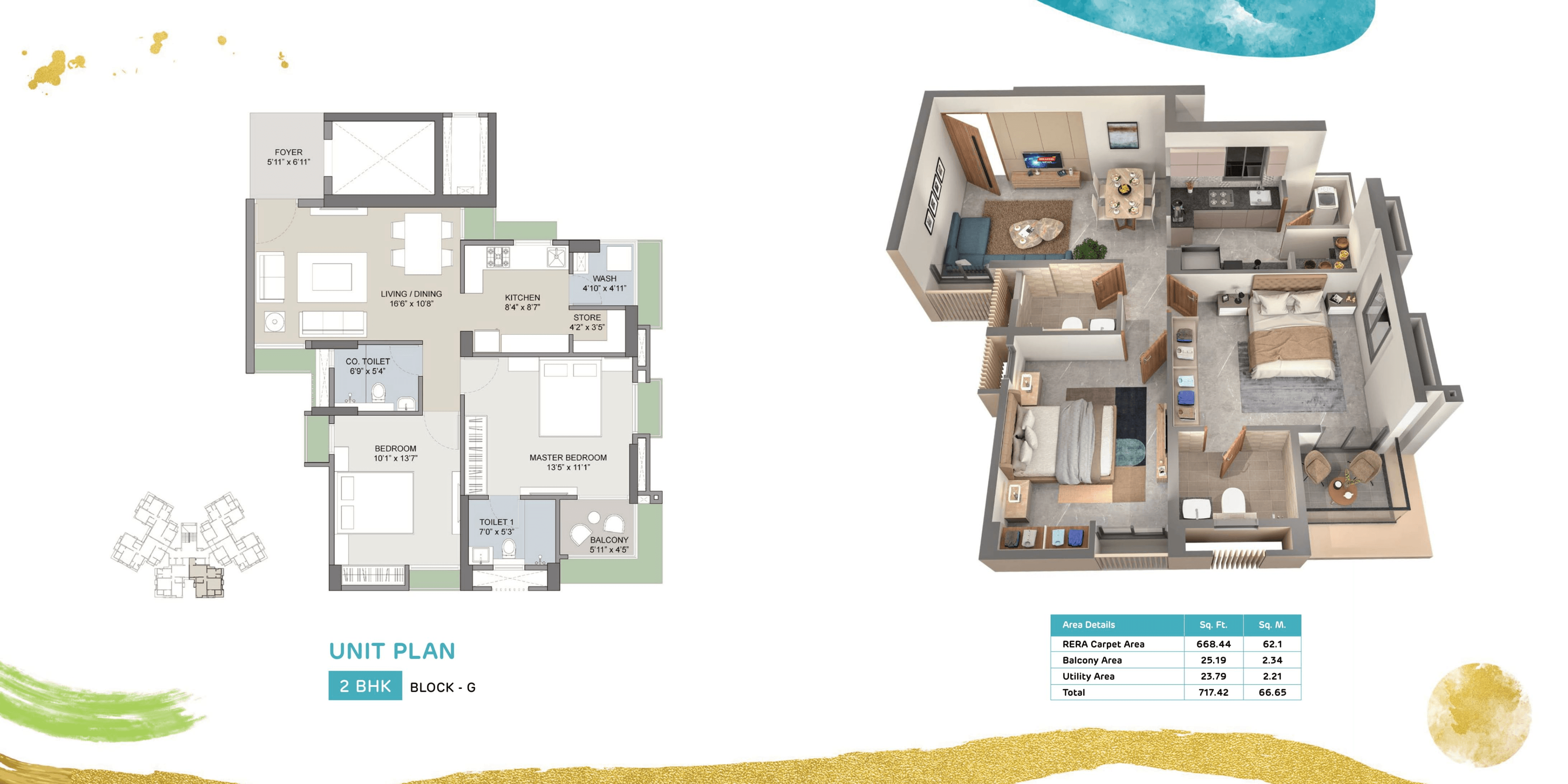 Unit plan - 717 sq.ft.