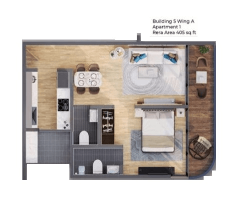 Avant Heritage Unit plan - 405 sq.ft.