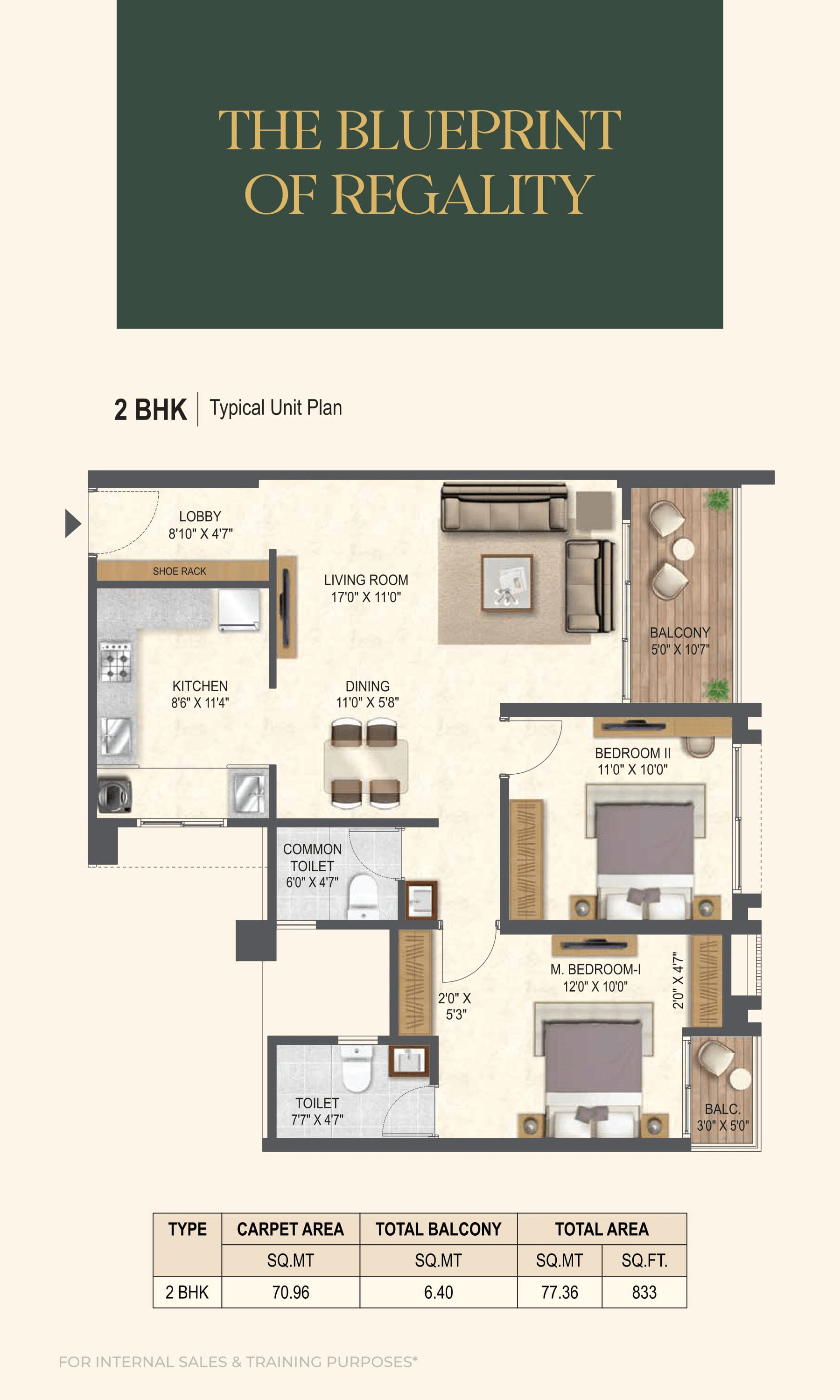 Miracle Imperio Towers Unit plan - 832 sq.ft.