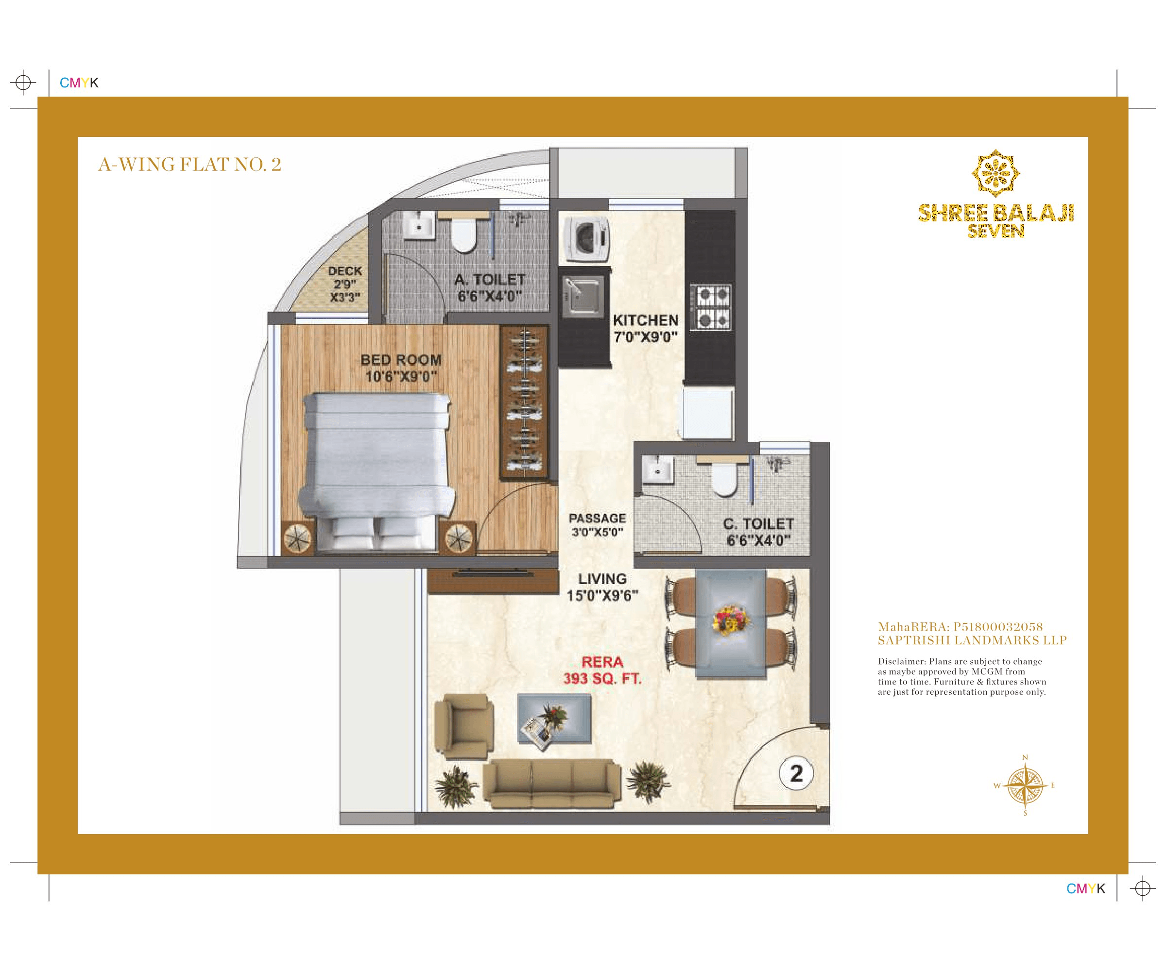 Unit plan - 393 sq.ft.