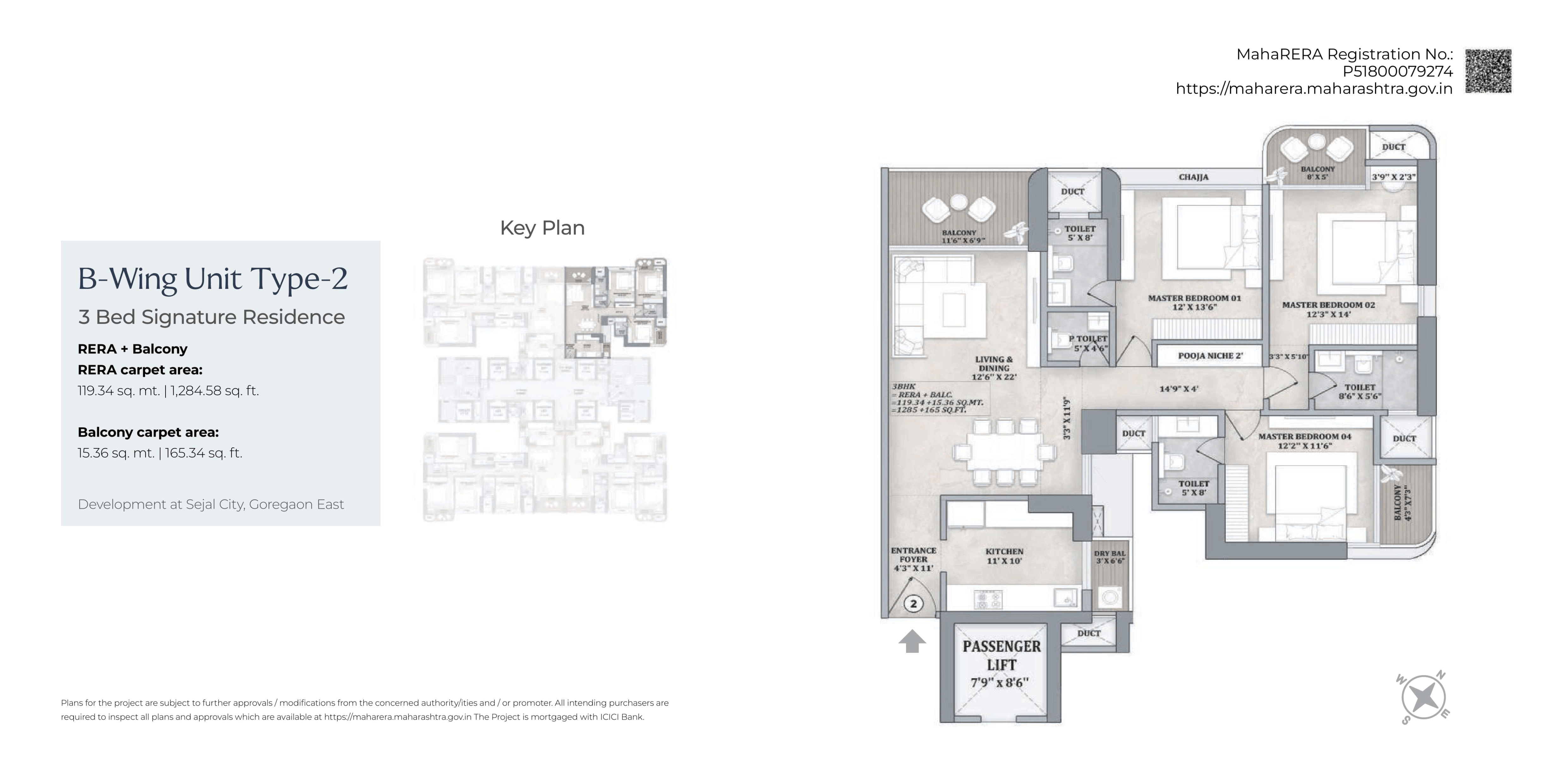 Sejal City Unit plan - 1450 sq.ft.