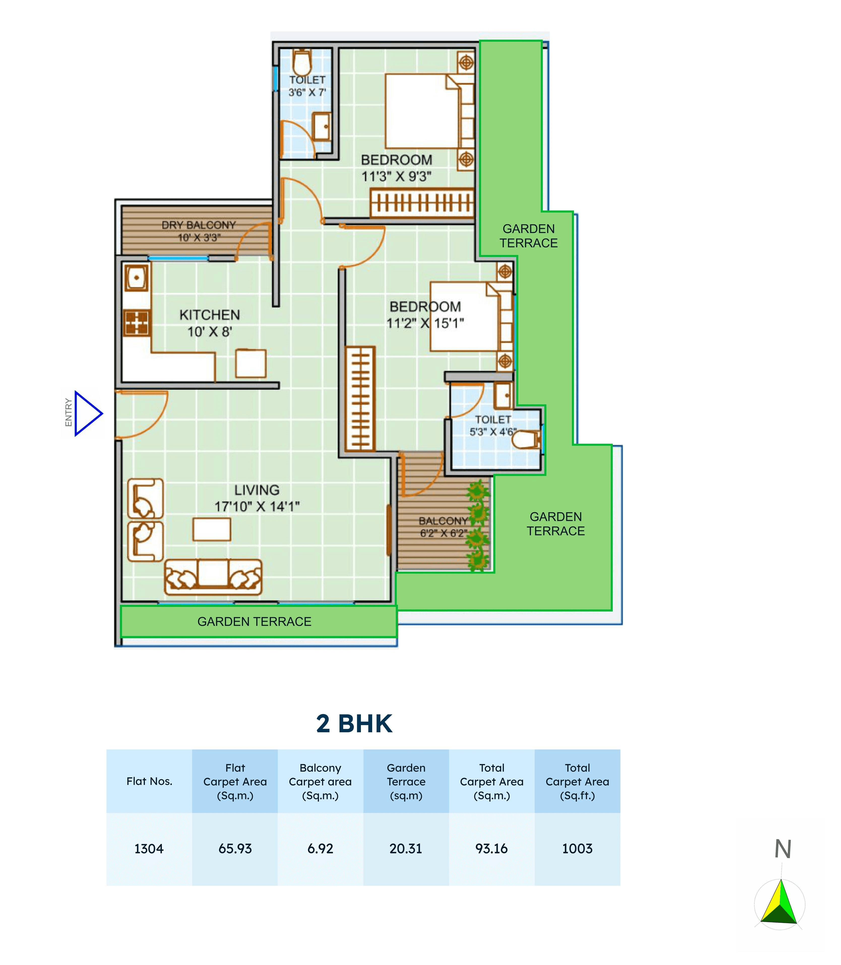 Blue Pearl Codename Rare Unit plan - 1004 sq.ft.