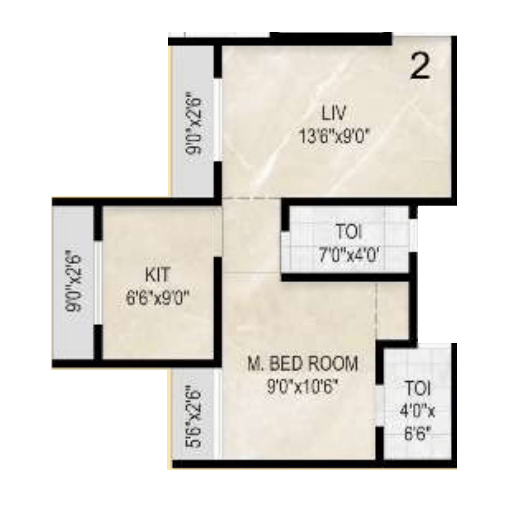 HCS Horizon Unit plan - 424 sq.ft.