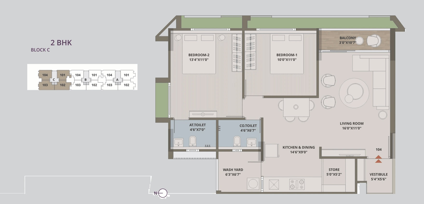 Unit plan - 759 sq.ft.