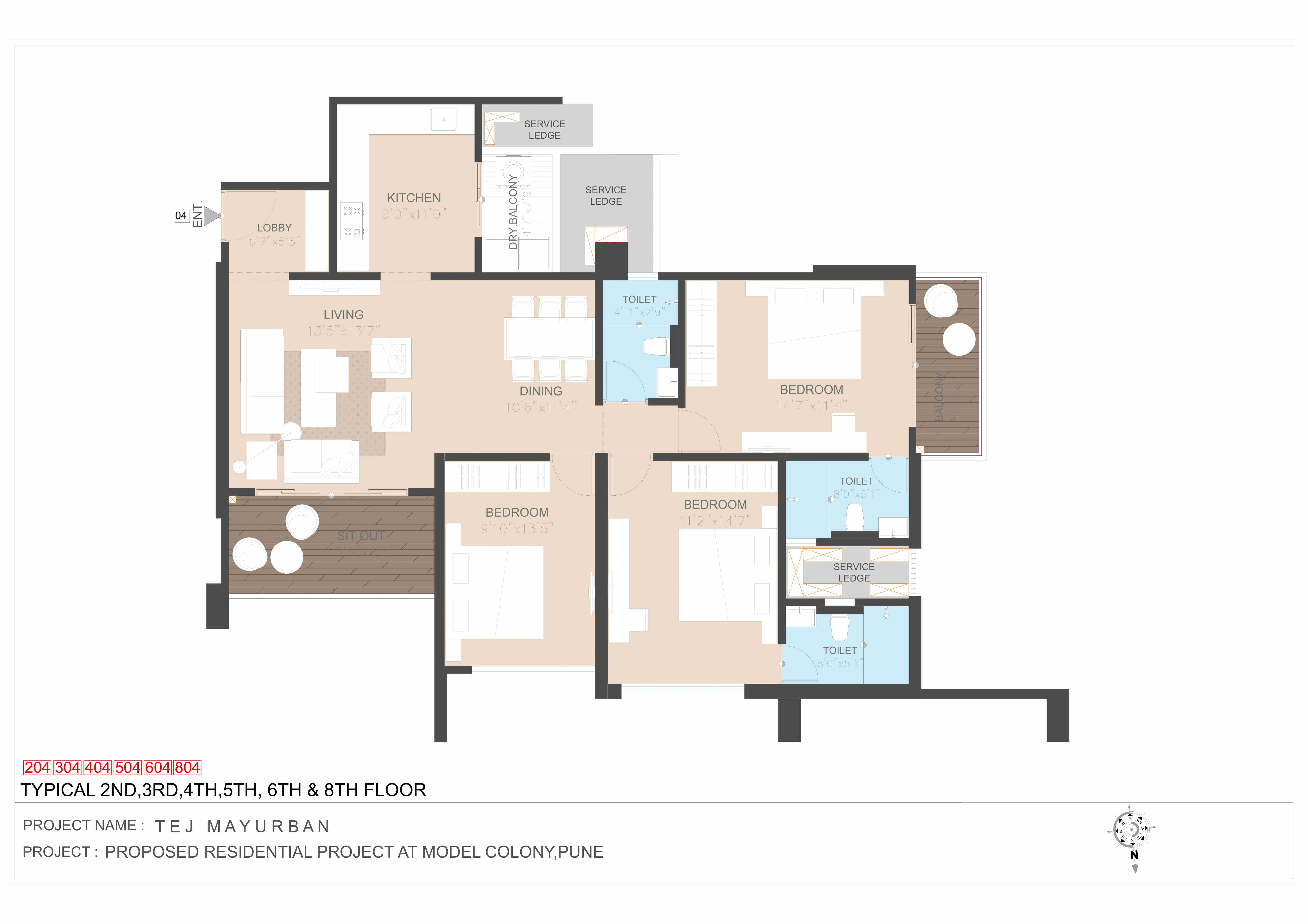 Unit plan - 1281 sq.ft.