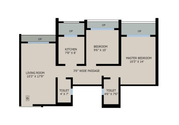 KKG Mukundam Unit plan - 671 sq.ft.